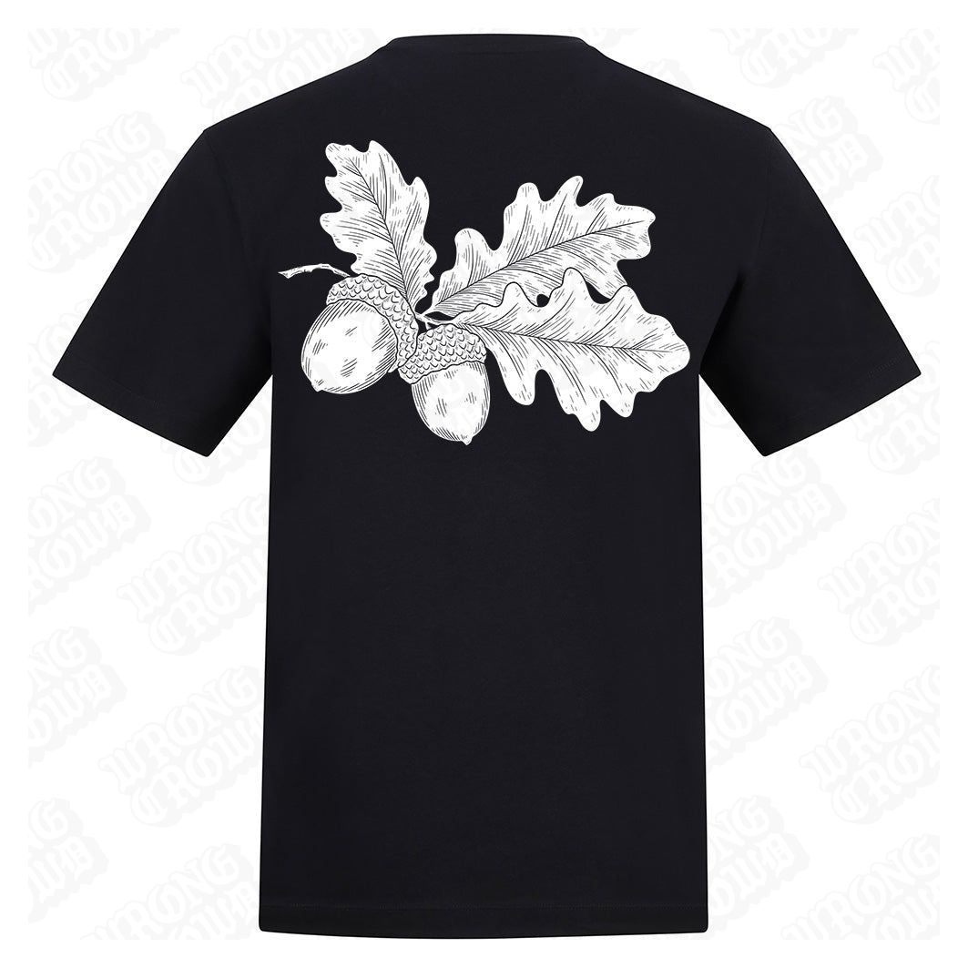 Acorn Branch | Regular Fit Black T-Shirt - Wrong Crowd Artist merch