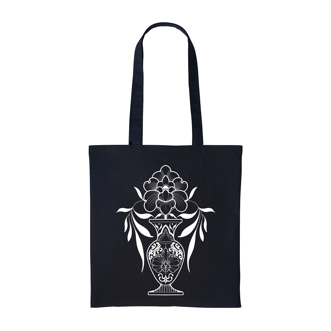 Bring Me Flowers | Black Shopper Tote Bag