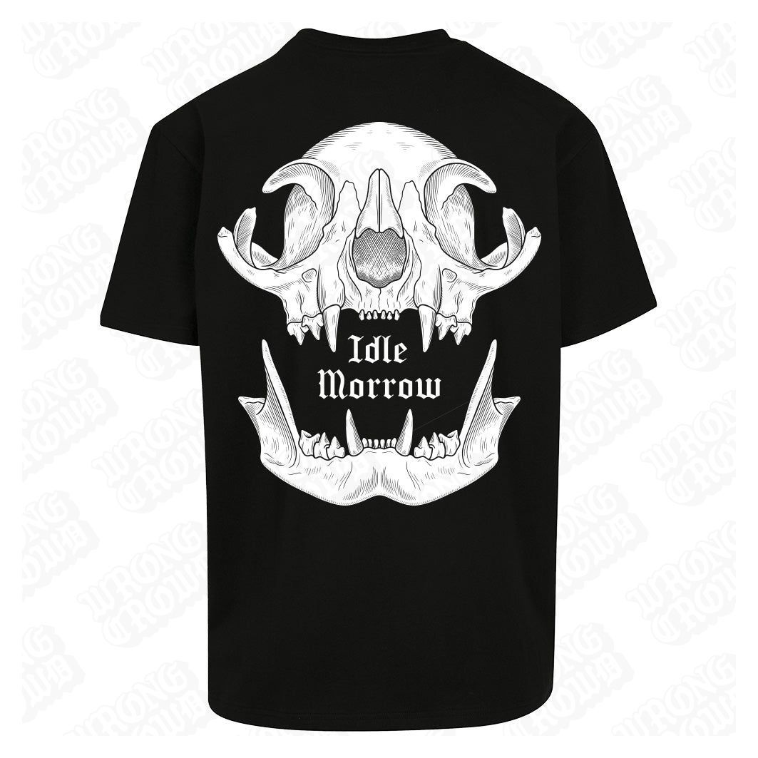 Cat Skull | Oversized Black T-Shirt - Wrong Crowd Artist merch
