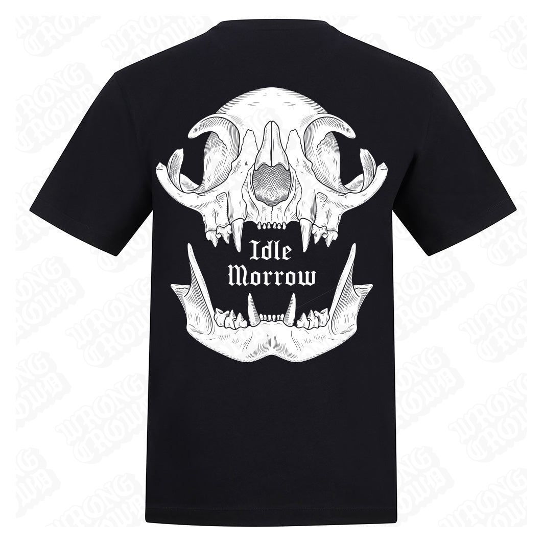 Cat Skull | Regular Fit Black T-Shirt - Wrong Crowd Artist merch