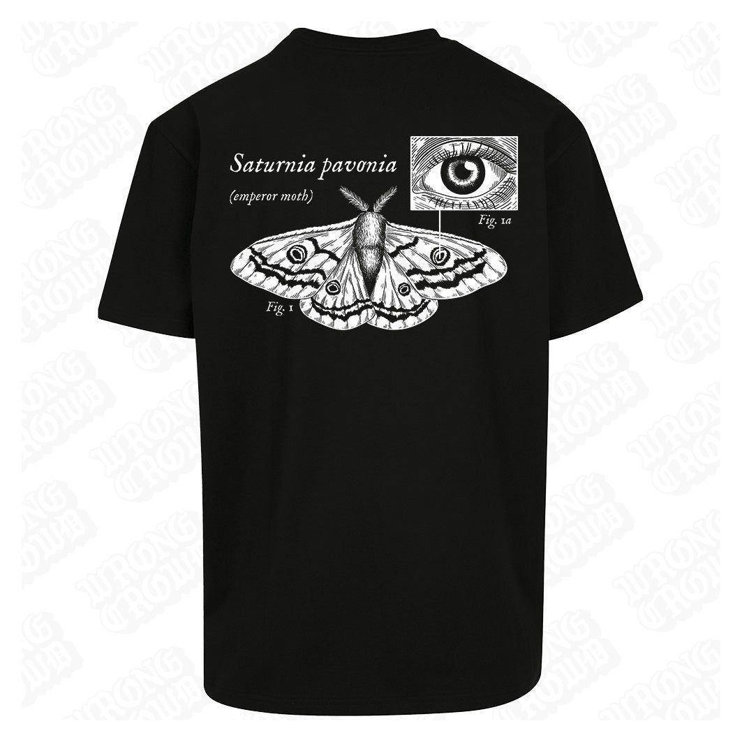 Emperor Moth | Oversized Black T-Shirt - Wrong Crowd Artist merch