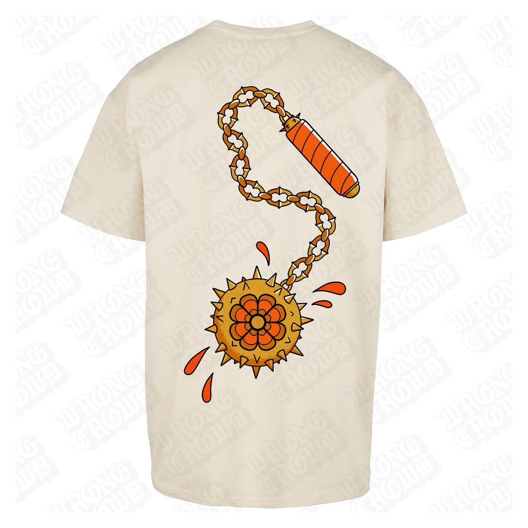 Flail | Oversized Sand T-Shirt - Wrong Crowd Artist merch