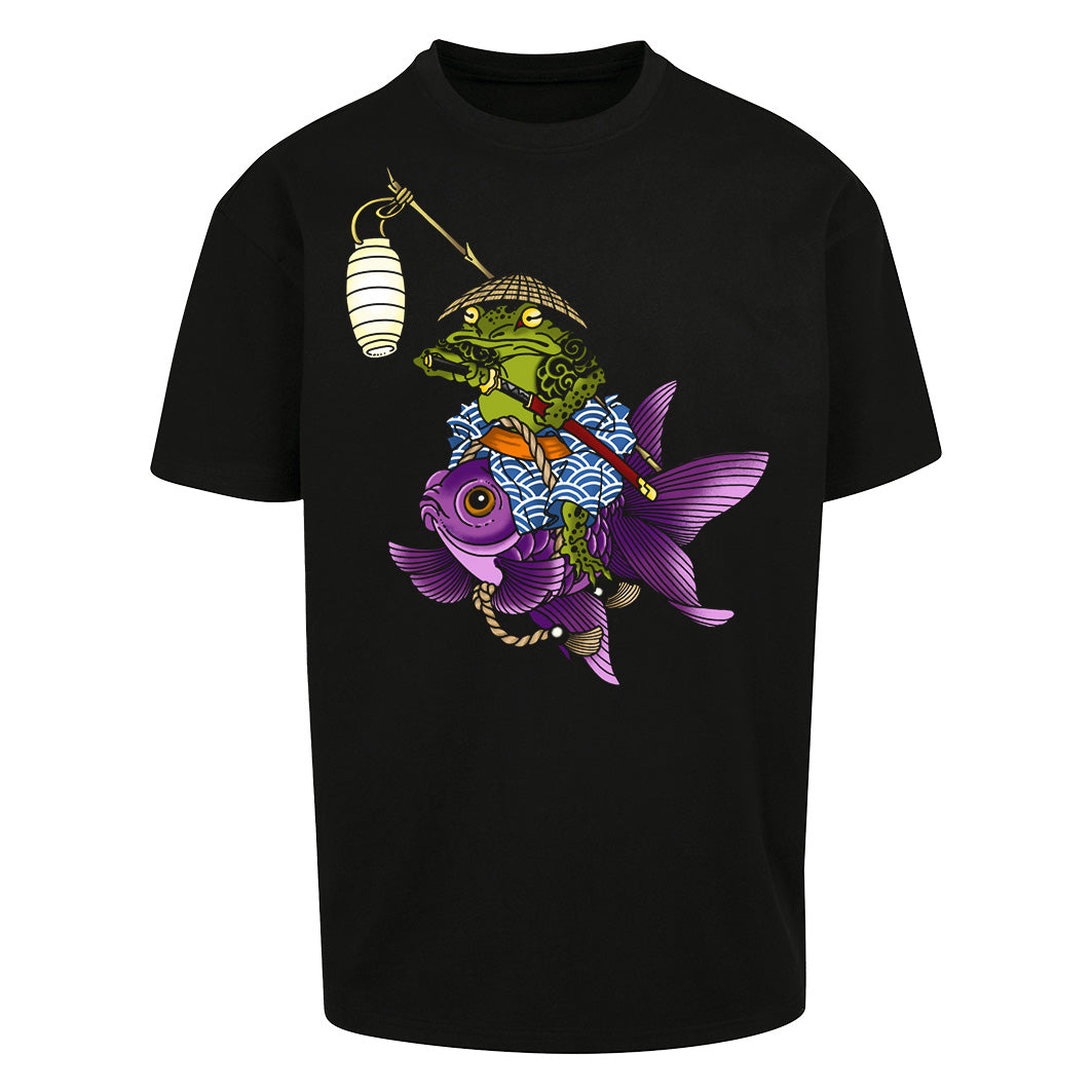 Koi Frog | Oversized Black T-Shirt