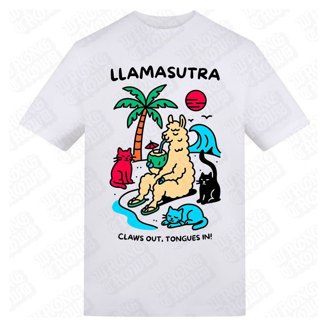 Llamasutra | Regular Fit White T-Shirt