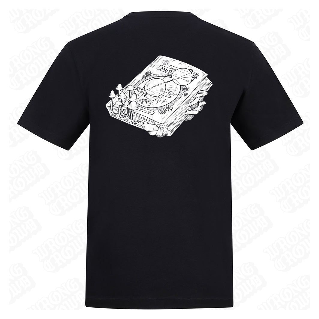 Mushroom Study | Regular Fit Black T-Shirt - Wrong Crowd Artist merch