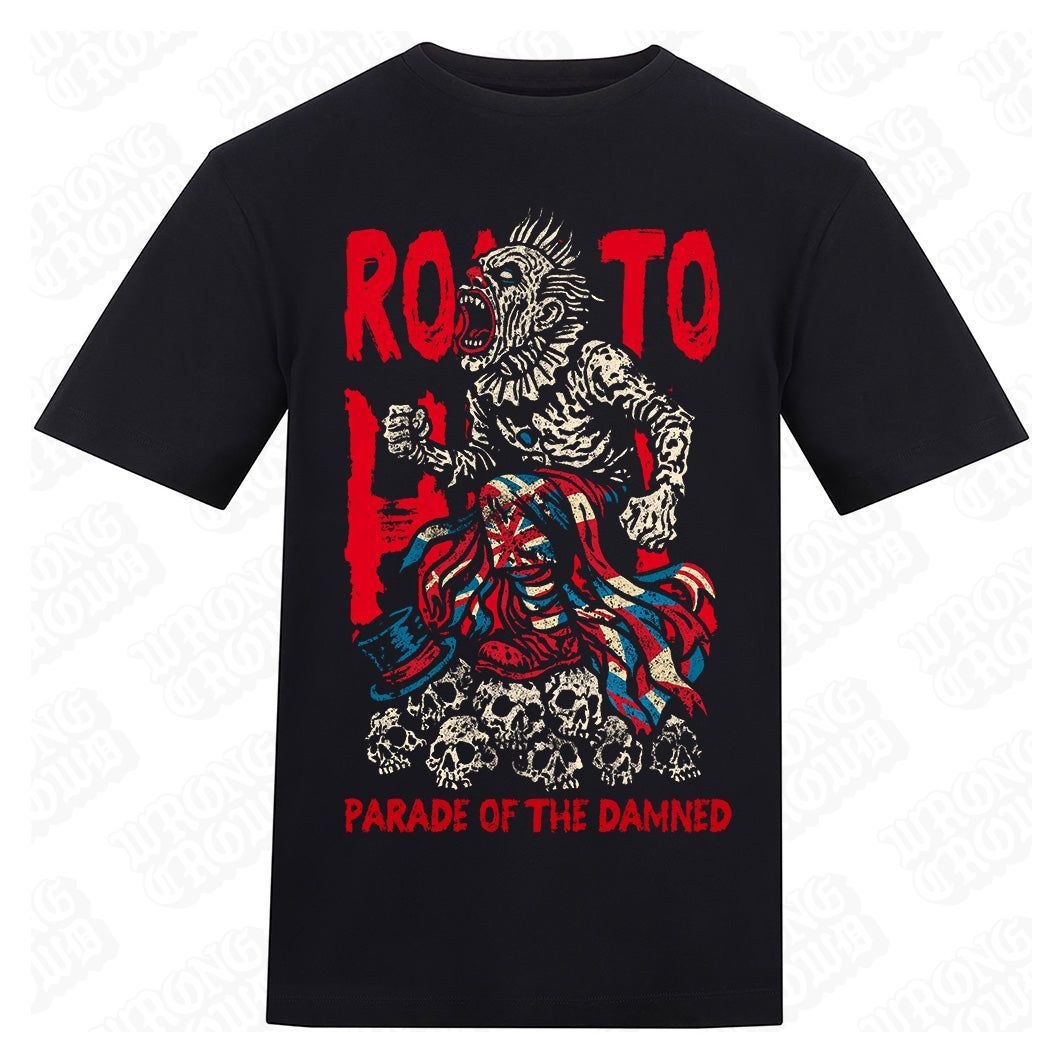 Road to Hell | Regular Fit Black T-Shirt