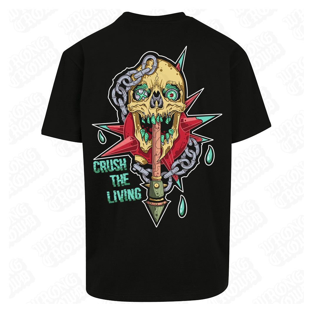 Skull Flail | Oversized Black T-Shirt - Wrong Crowd Artist merch