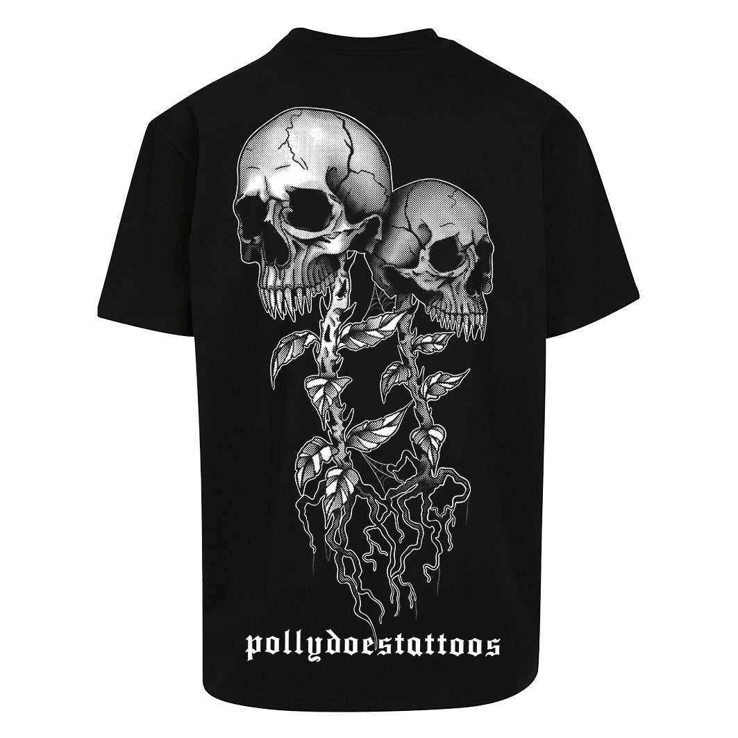Skull Plant | Oversized Black T-Shirt - Wrong Crowd Artist merch