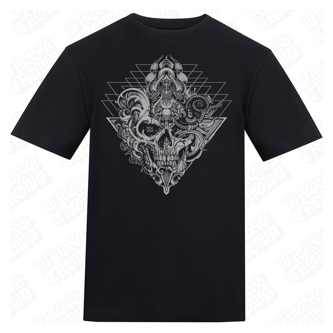 Skull Snake | Regular Fit Black T-Shirt - Wrong Crowd Artist merch