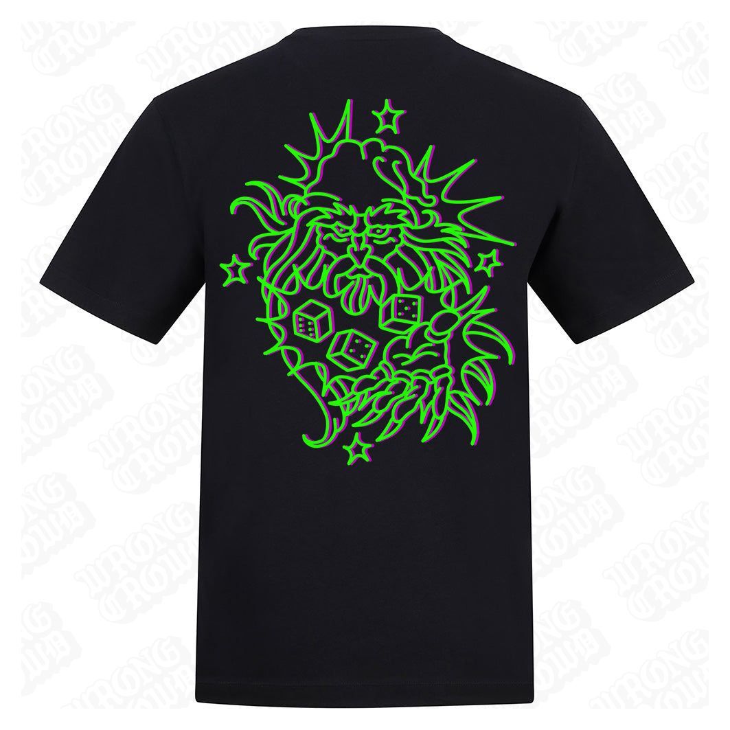 Wizard Dice | Regular Fit Black T-Shirt - Wrong Crowd Artist merch