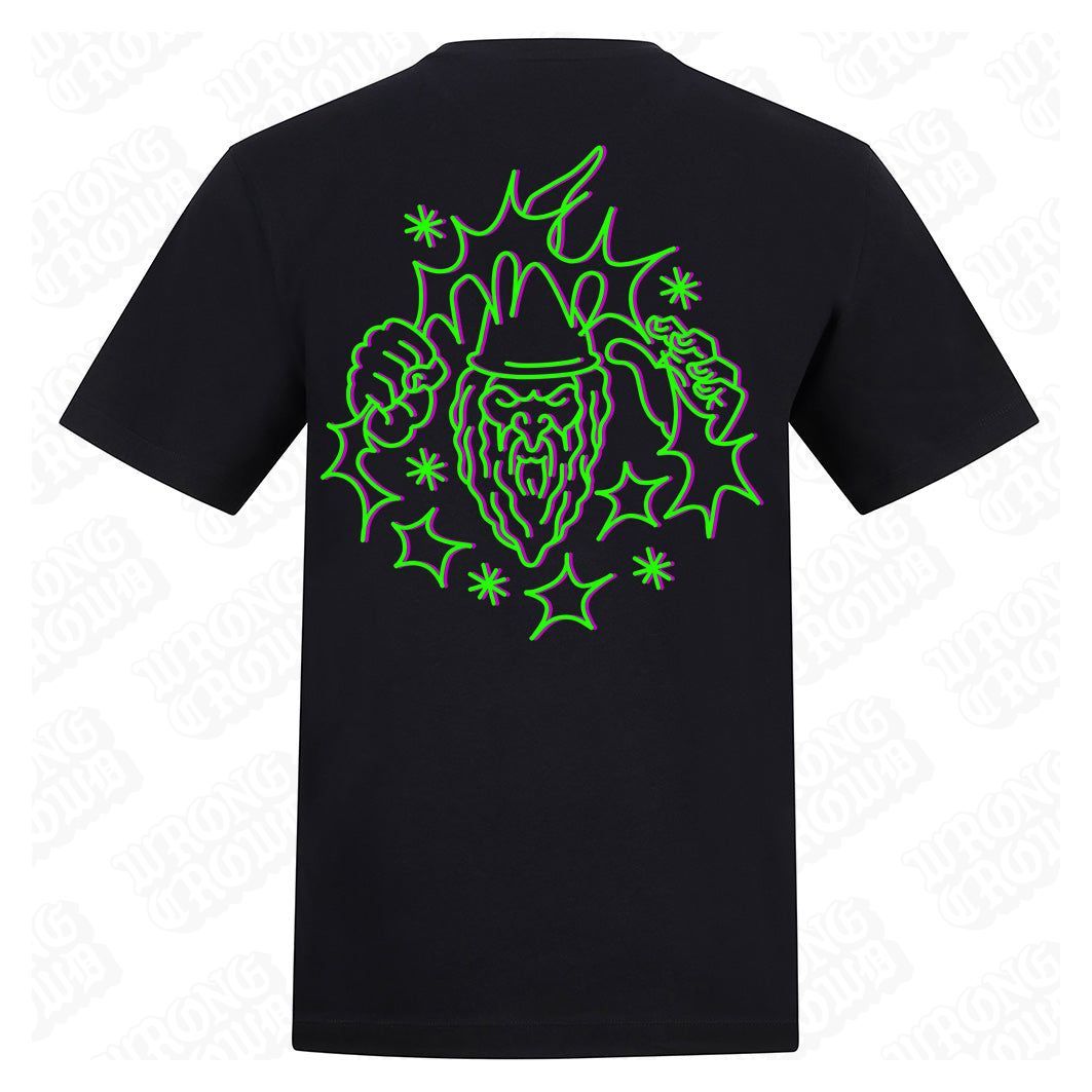 Wizard Lightning | Regular Fit Black T-Shirt - Wrong Crowd Artist merch