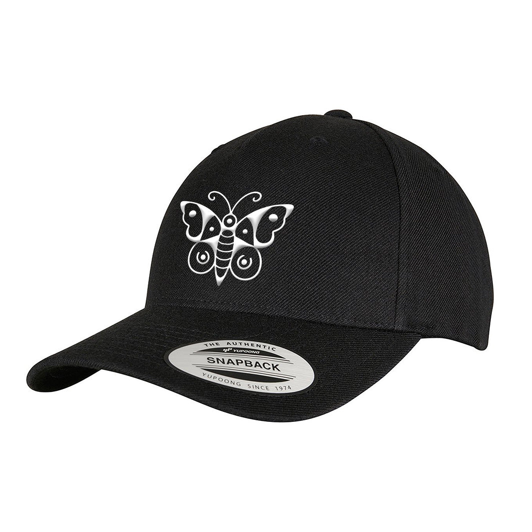 Butterfly | Black Curved Classic Visor Snapback Cap