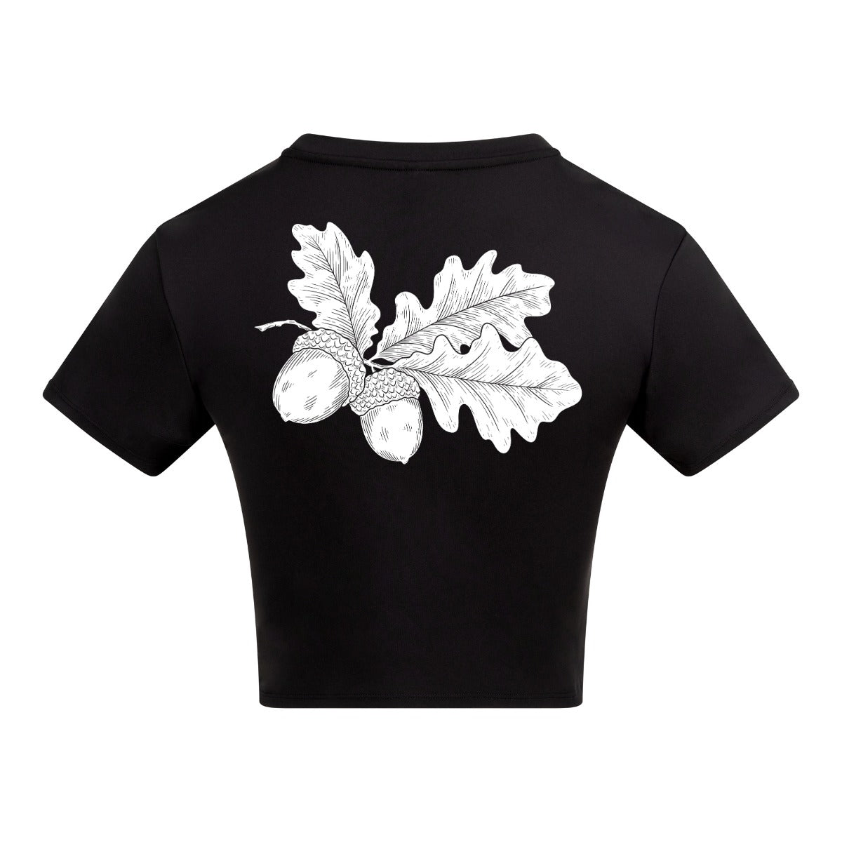 Acorn Branch | Black | Vixen Recycled Womens 240gsm Cropped Tee
