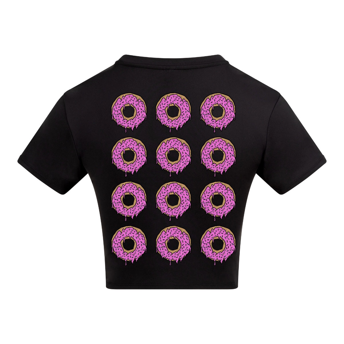 Donut mess with me | Black | Vixen Recycled Womens 240gsm Cropped Tee