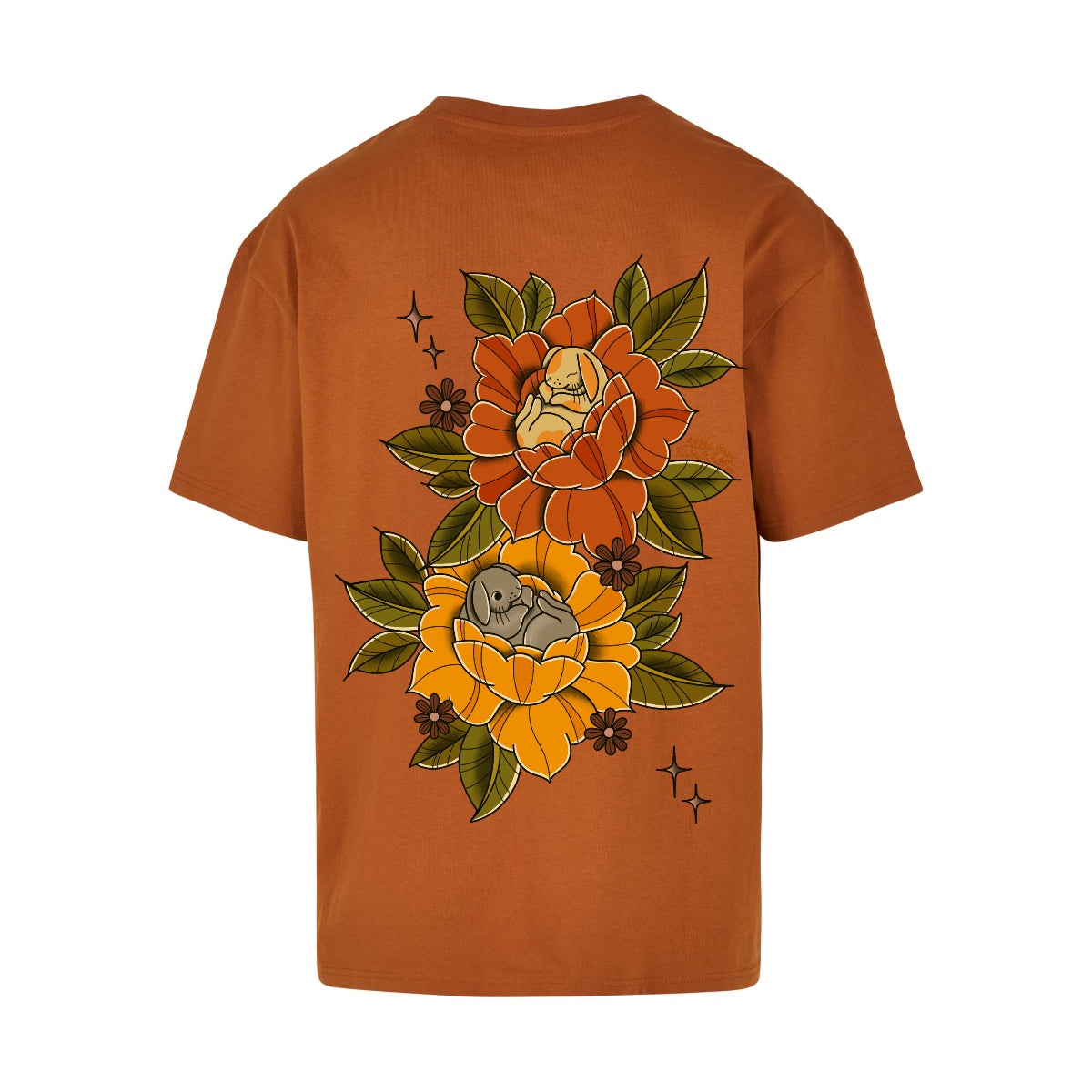 Sleepy Bunny T-Shirt | Toffee | Dunker 240gsm Oversized T-Shirt