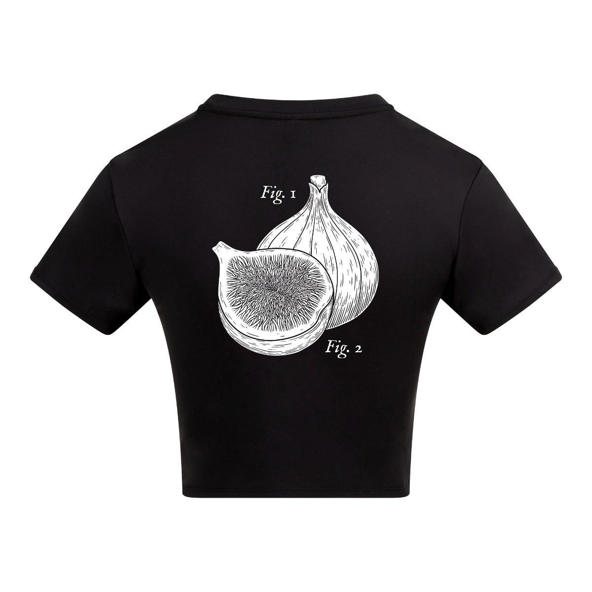 Fig Pun | Black | Vixen Recycled Womens 240gsm Cropped Tee