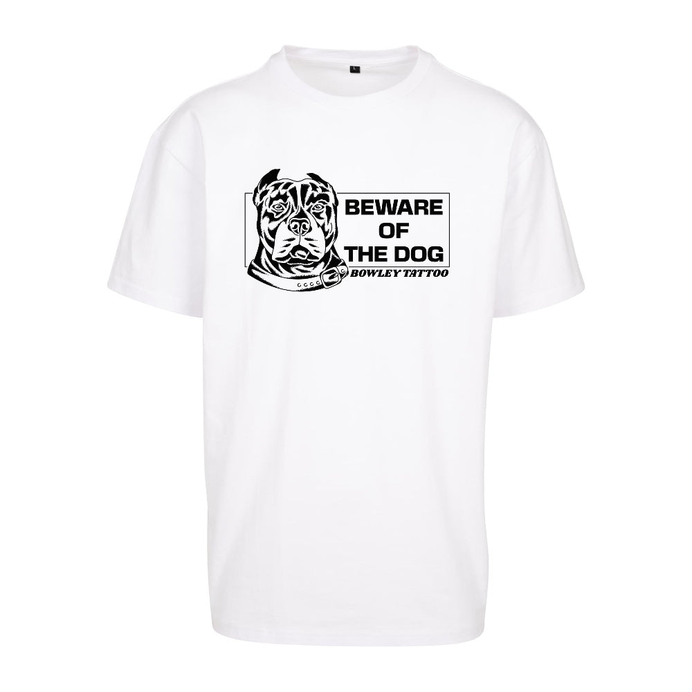 Beware Of The Dog Tee | White | Dunker 240gsm Oversized T-Shirt