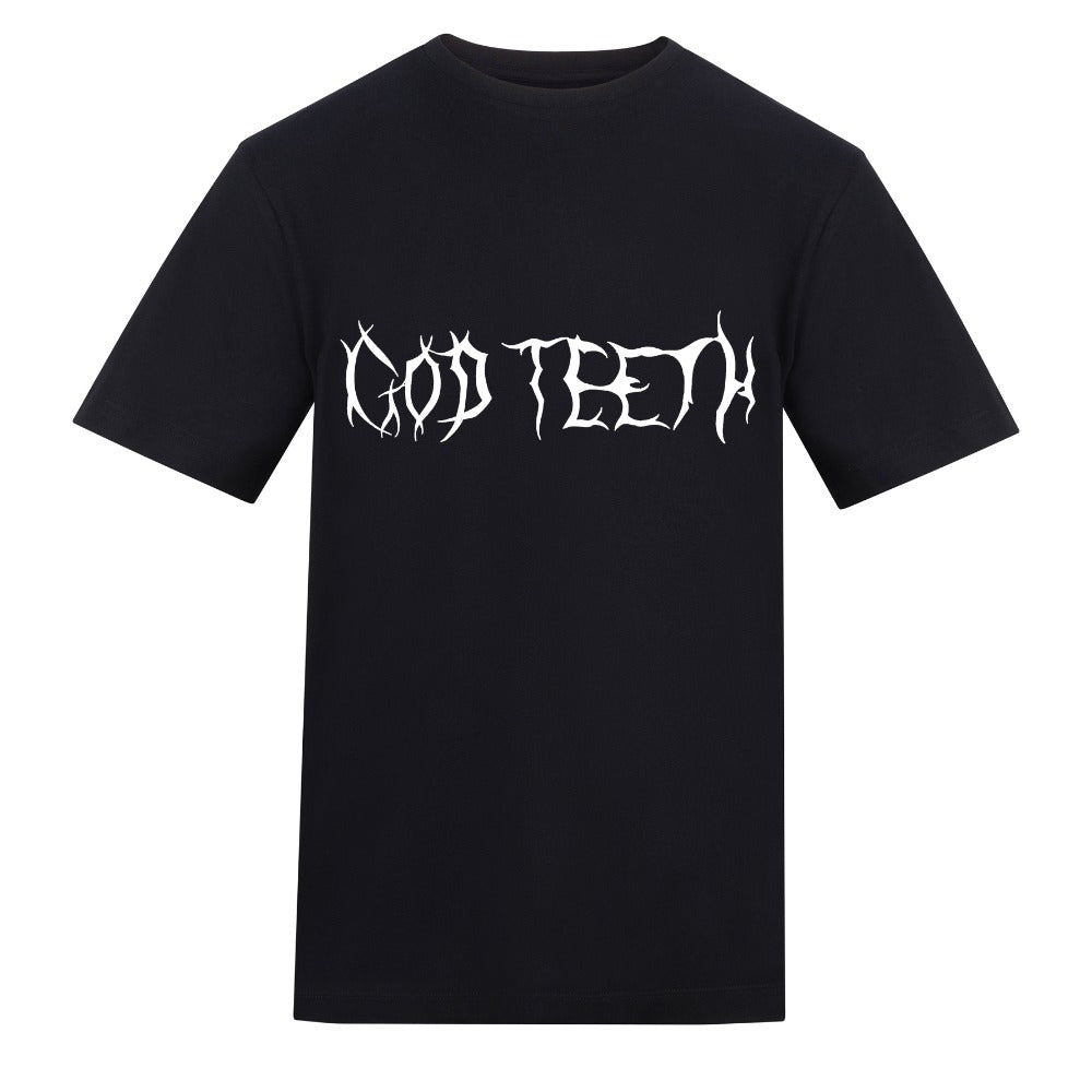 GODTEETH logos | Black | Rizzer 150gsm Regular Fit T-Shirt - Wrong Crowd Artist merch
