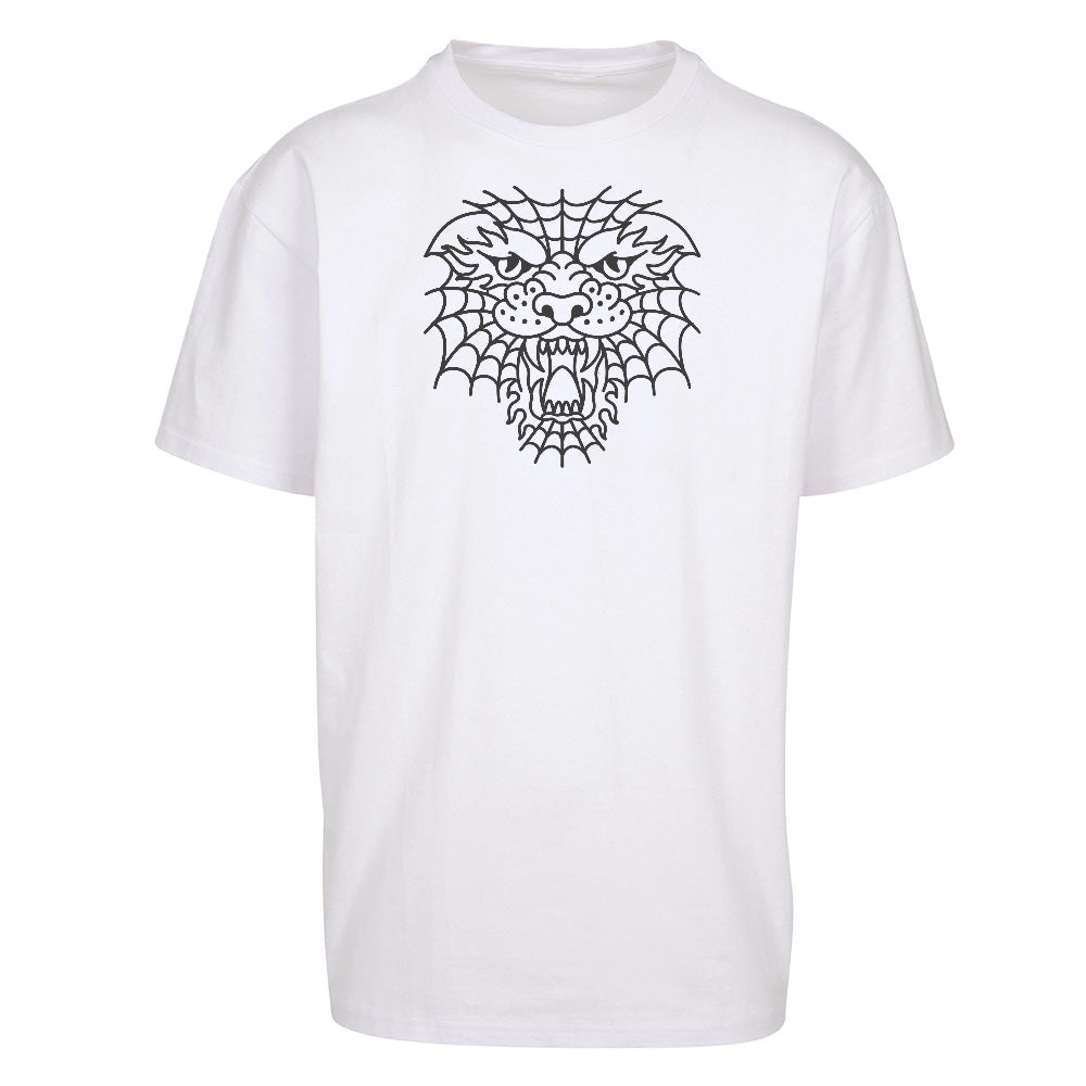 Spidey Tiger | White | Oversized T-Shirt - Wrong Crowd Artist merch