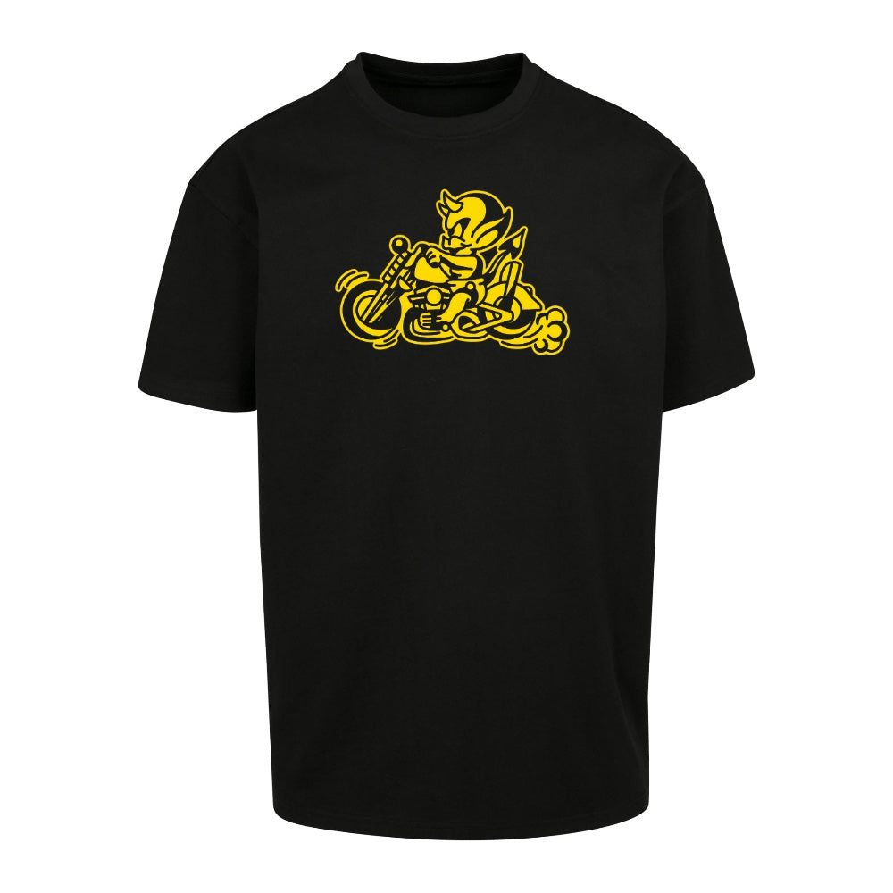 Speed Demon Yellow Tee | Black | Dunker 240gsm Oversized T-Shirt - Wrong Crowd Artist merch