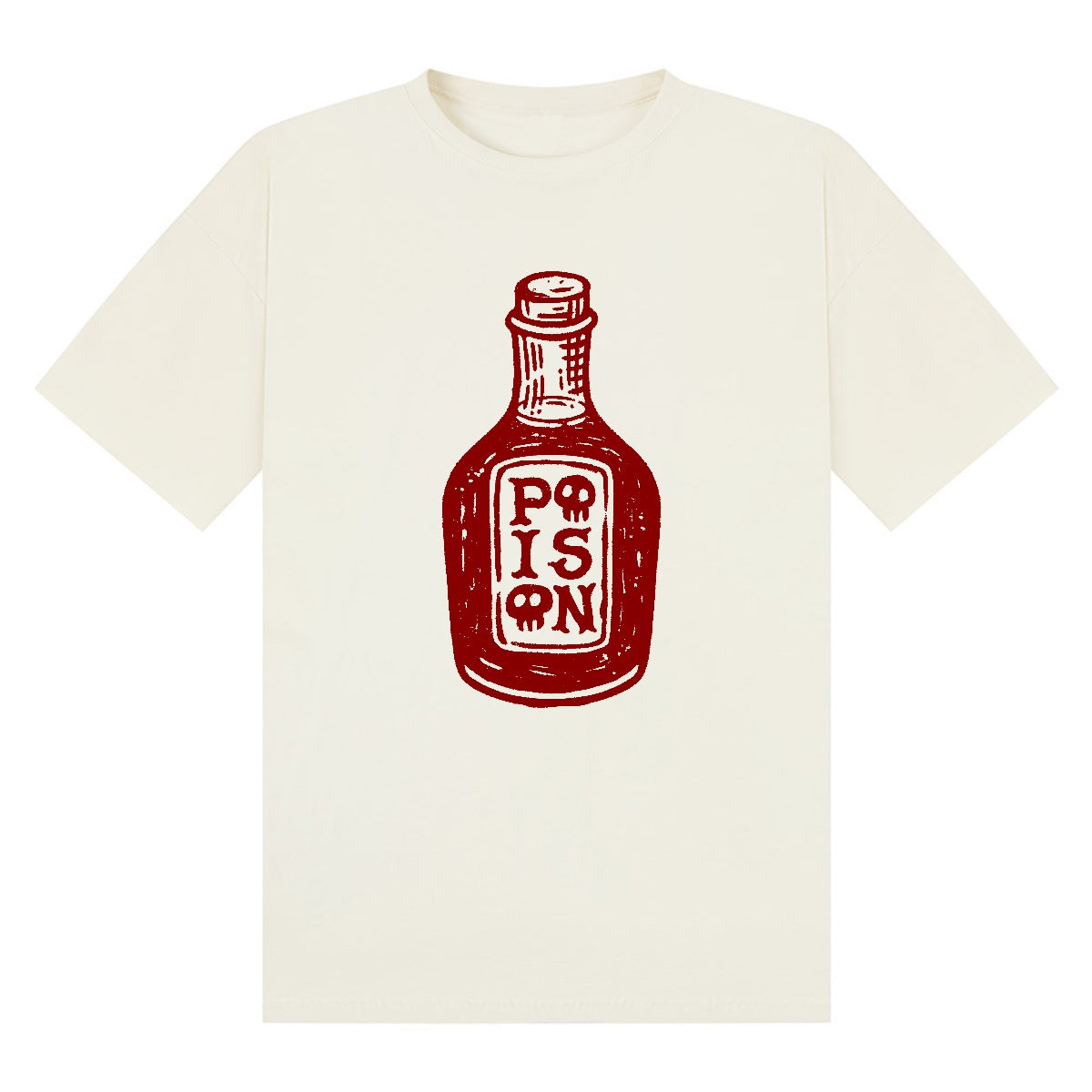 Poison Bottle | Ecru | Breezer 180gsm Oversized T-Shirt