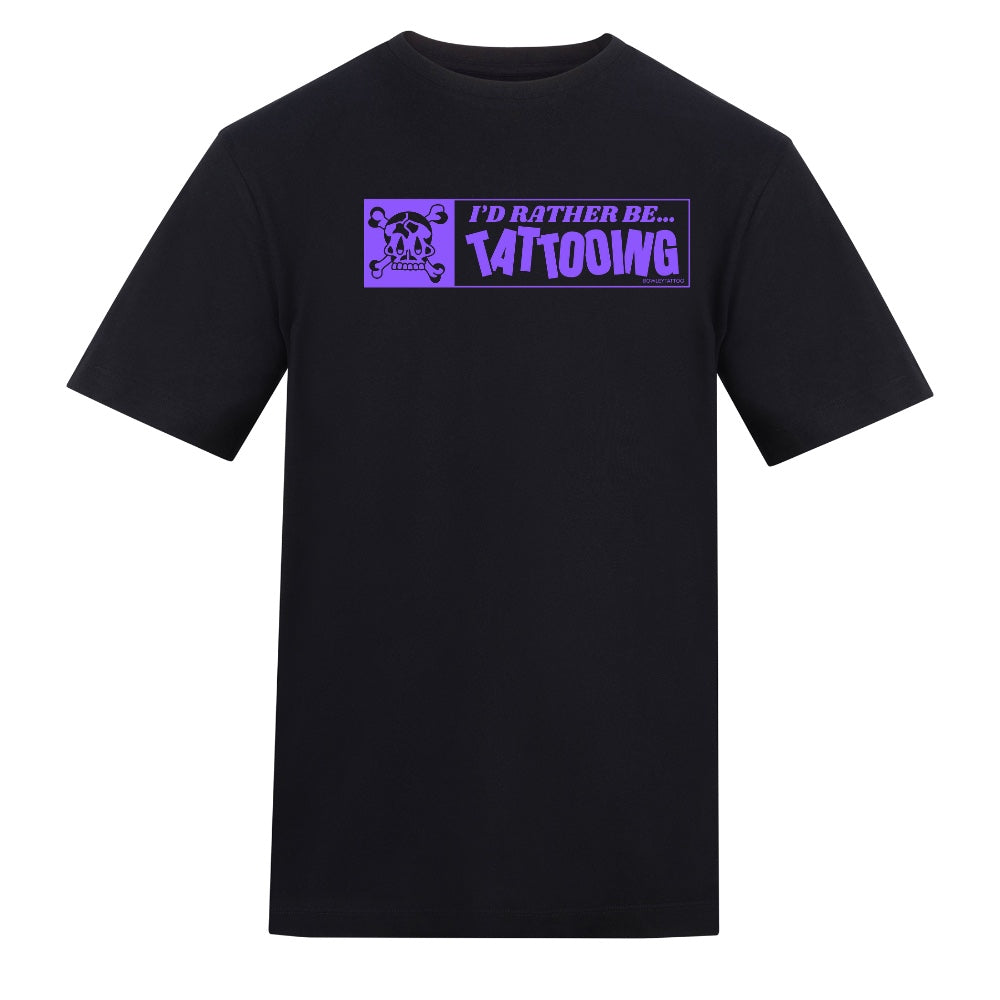 Rather Be Tattooing Tee | Black | Duzzer 180gsm Regular Fit T-Shirt