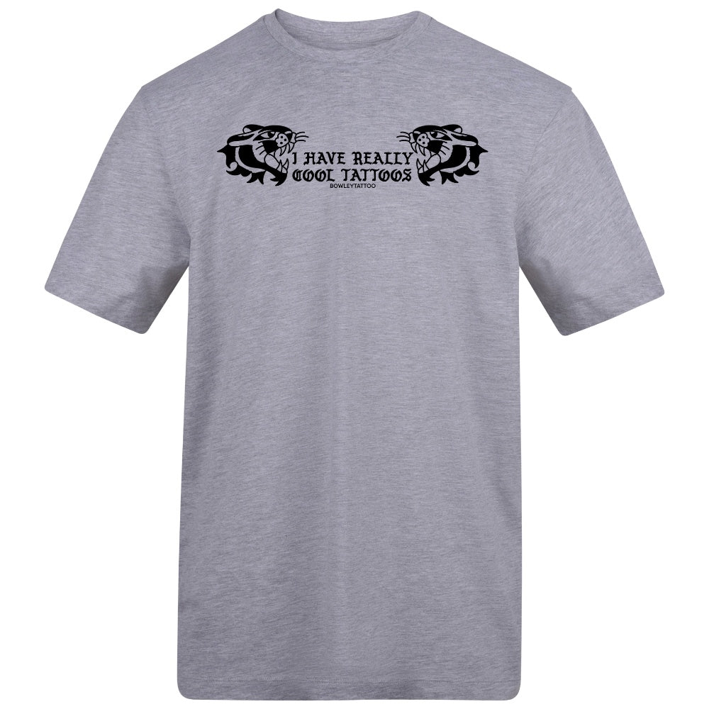 Cool Tattoos Black Tee | Heather Grey | Duzzer 180gsm Regular Fit T-Shirt