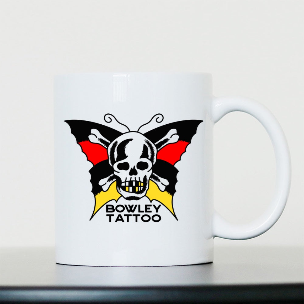 Skull Butterfly Mug | White | 15oz Mighty Mug - Wrong Crowd Artist merch