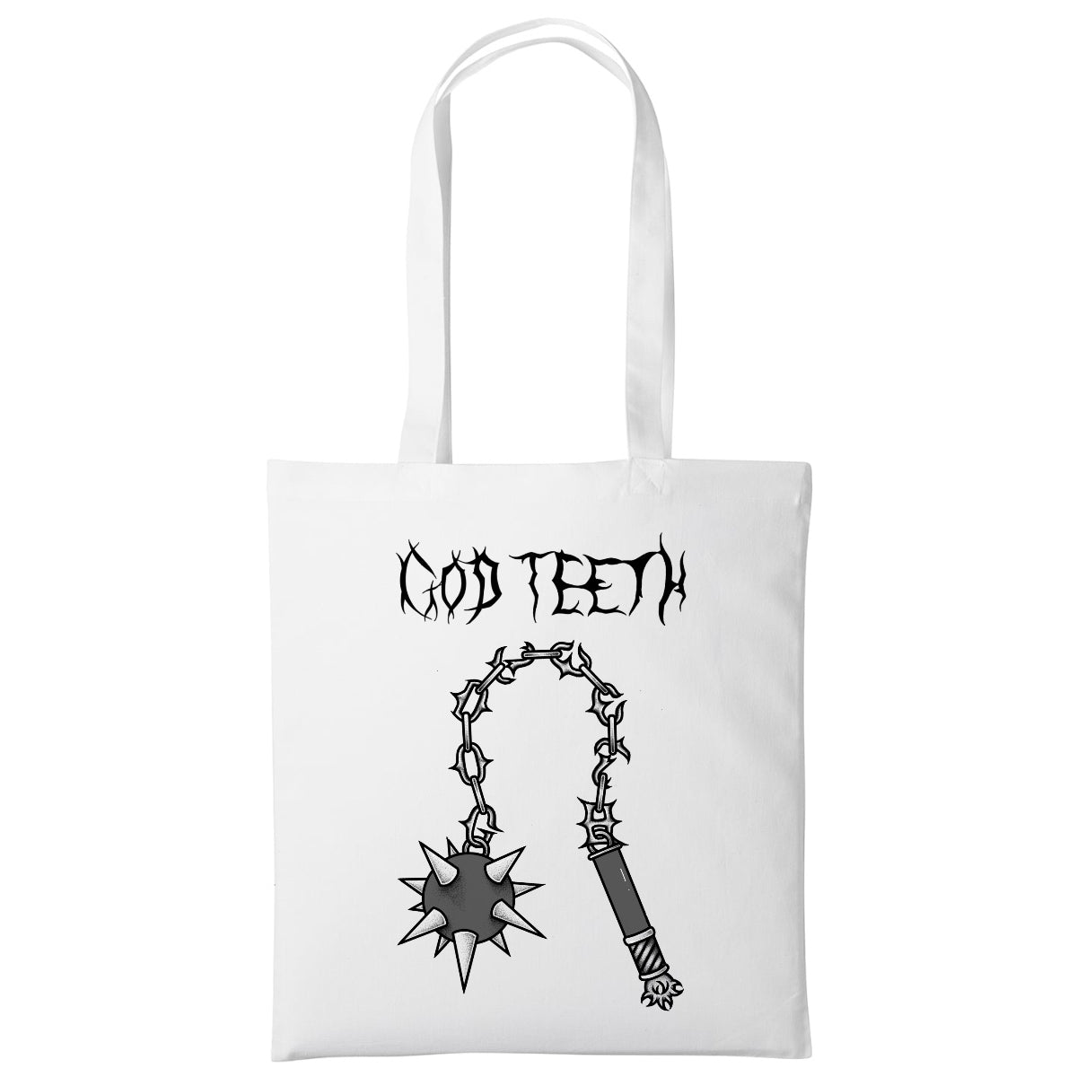 Godteeth flail tote | White | Shopper Tote Bag