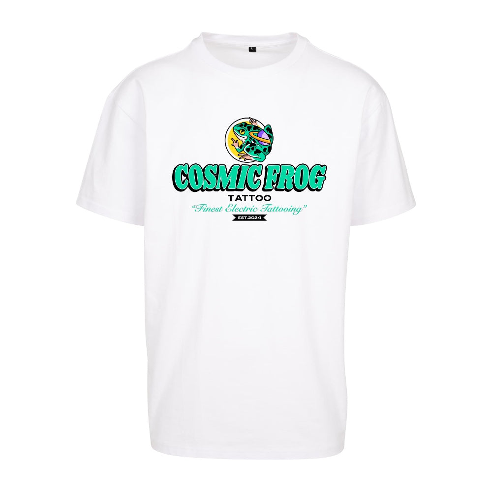 Cosmic Frog Vintage Style Tee | White | Dunker 240gsm Oversized T-Shirt