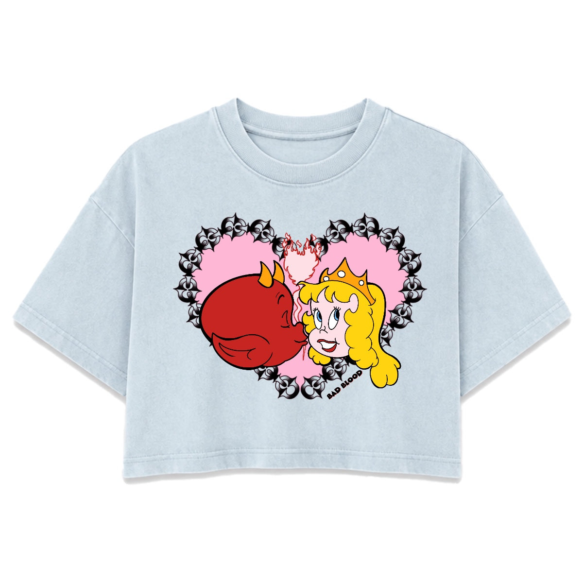 Love crop tee | Light Washed Denim | Rogue Womens 220gsm Washed Cropped Tee