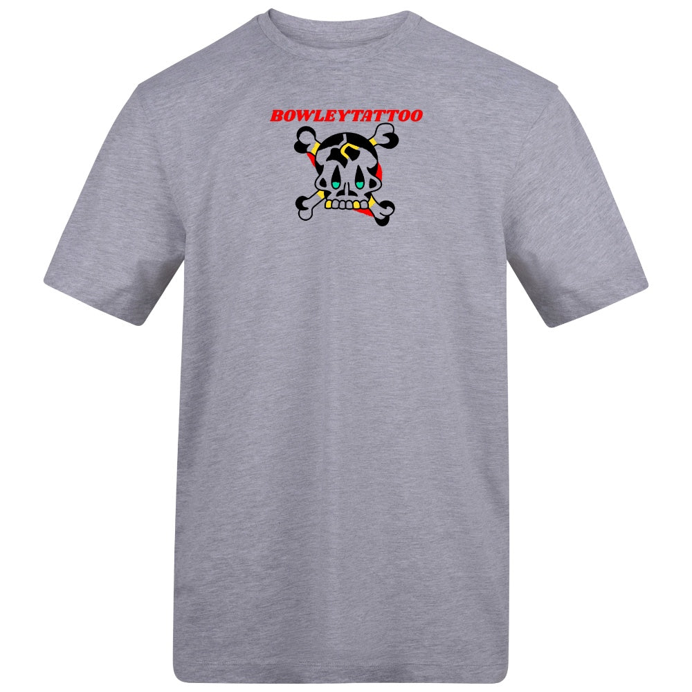 The Skull Colour Tee | Heather Grey | Duzzer 180gsm Regular Fit T-Shirt