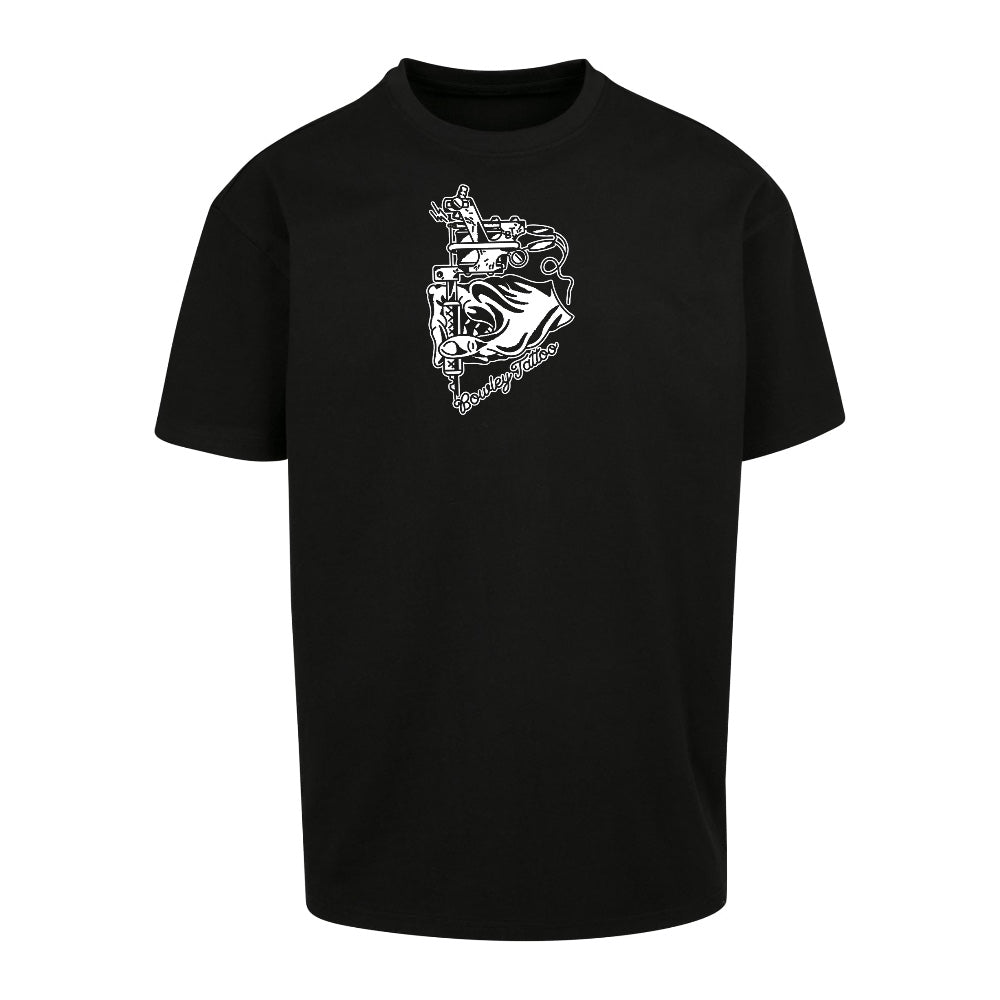 White eagle tee | Black | Dunker 240gsm Oversized T-Shirt - Wrong Crowd Artist merch