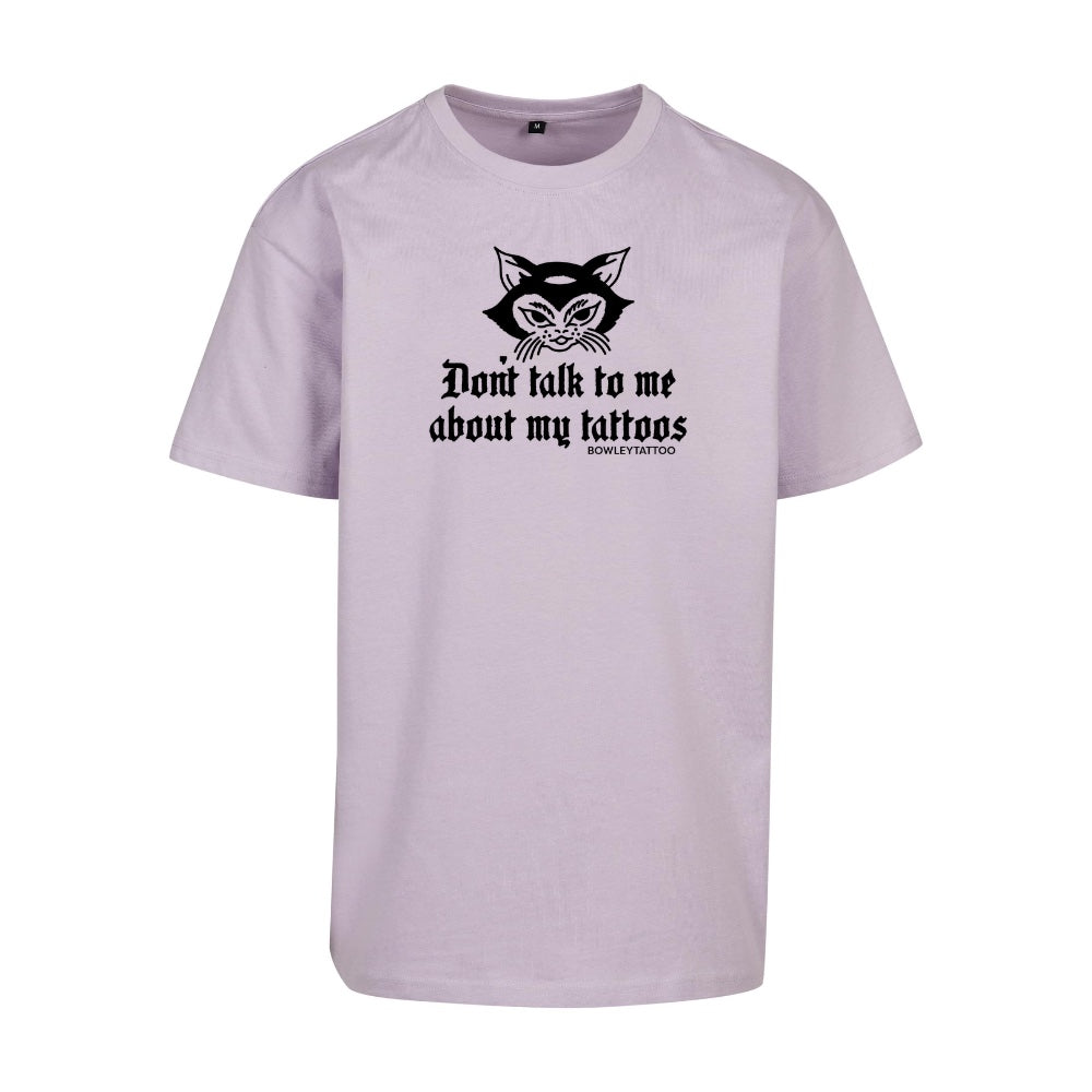 Don’t Talk To Me Black Tee | Lilac | Dunker 240gsm Oversized T-Shirt