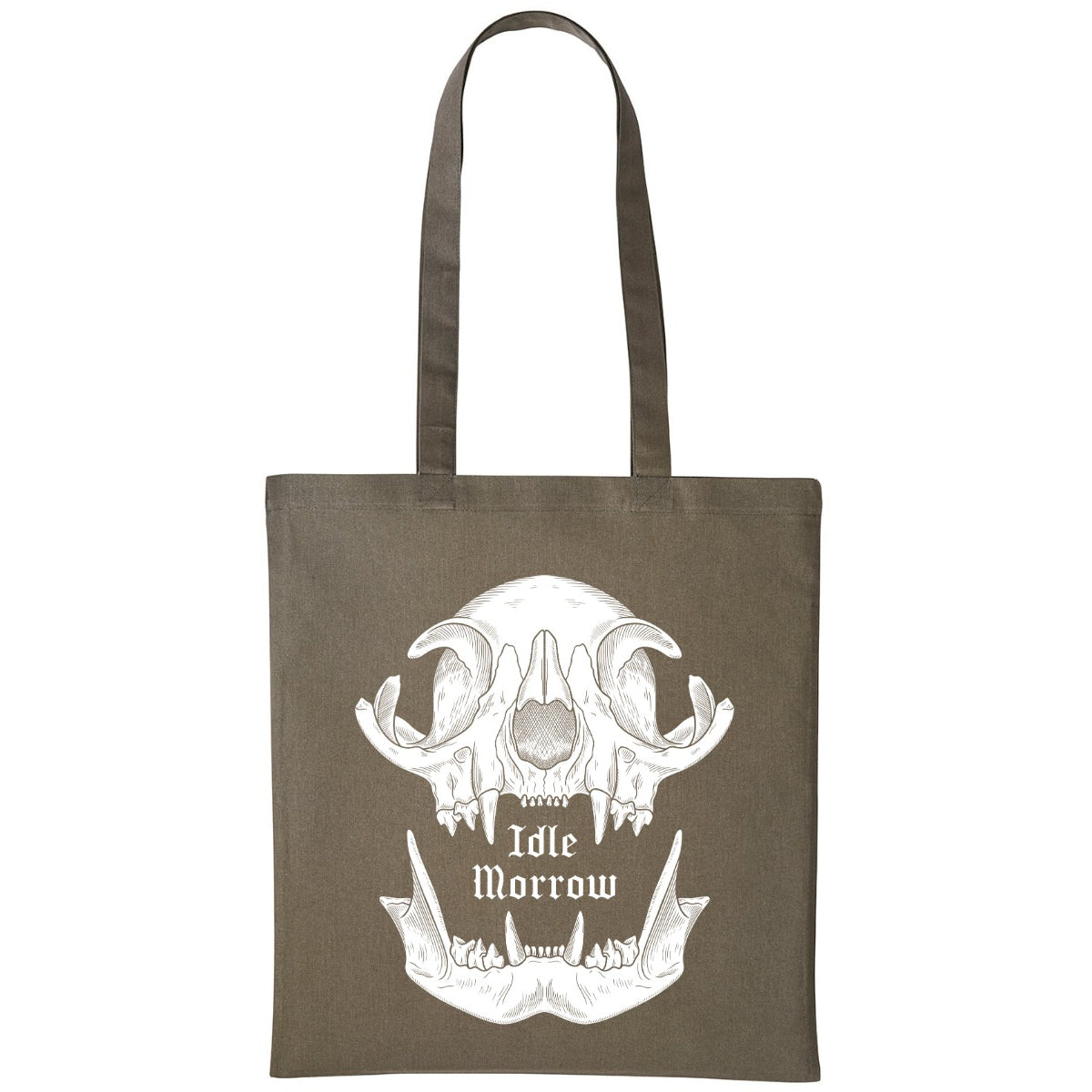 Cat Skull | Olive | Shopper Tote Bag