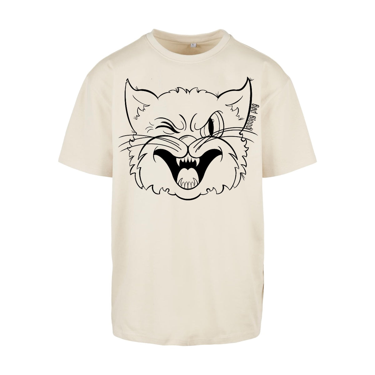 Black cat tee | Sand | Oversized T-Shirt