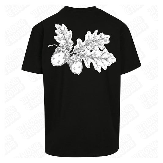 Acorn Branch | Oversized Black T-Shirt - Wrong Crowd Artist merch