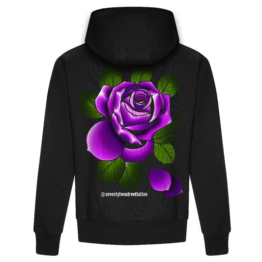 Seventy Two Rose  | Black 330gsm Midweight Jammer Hoodie