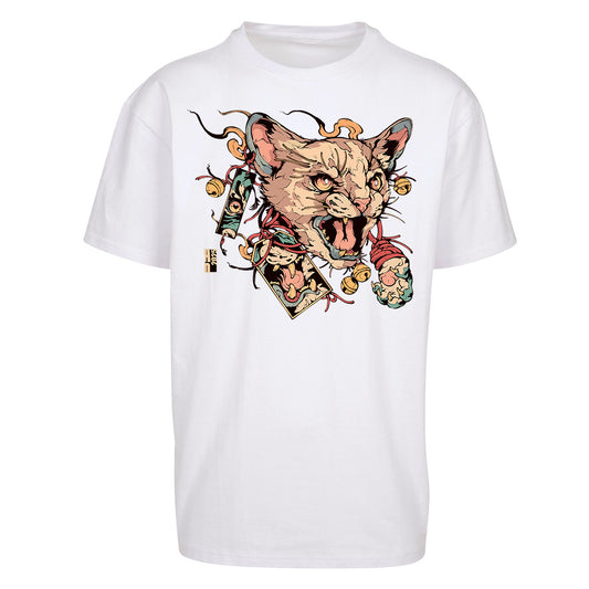 Cat | Oversized White T-Shirt