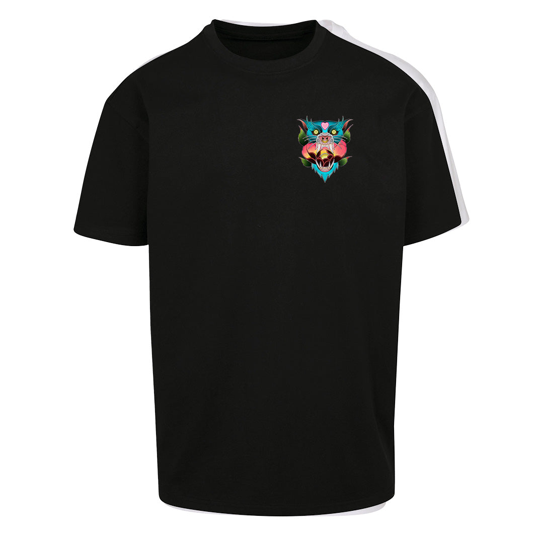 Blue Panther | Oversized Black T-Shirt