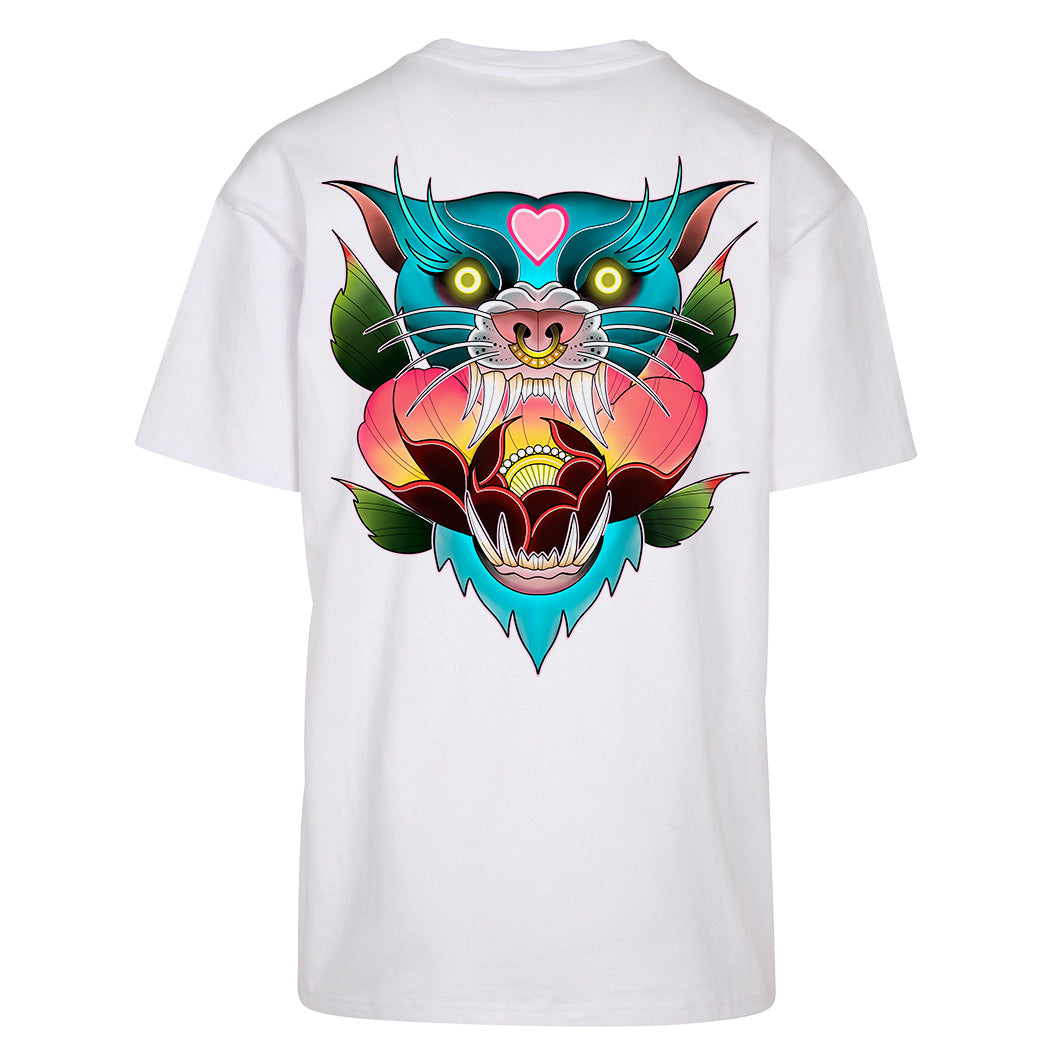 Blue Panther | Oversized White T-Shirt
