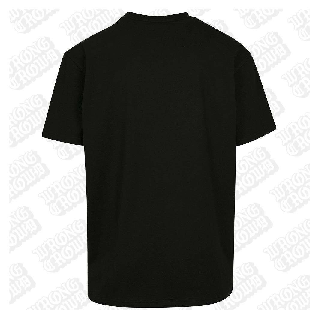 Hobo Fly | Premium Oversized Black Thugger T-Shirt - Wrong Crowd Artist merch