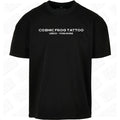 Cosmic Frog Tattoo | Oversized Black T-Shirt - Wrong Crowd Artist merch