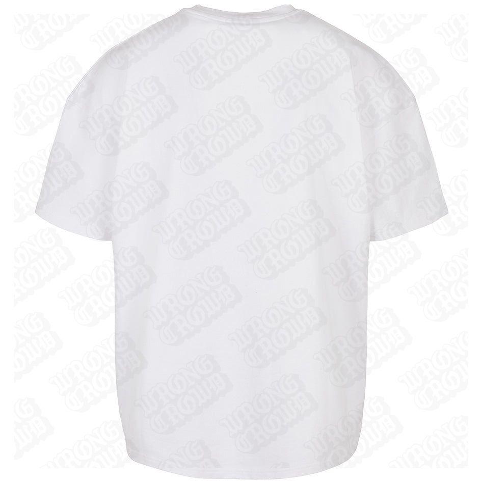 Cosmic Frog Tattoo | Oversized White T-Shirt - Wrong Crowd Artist merch