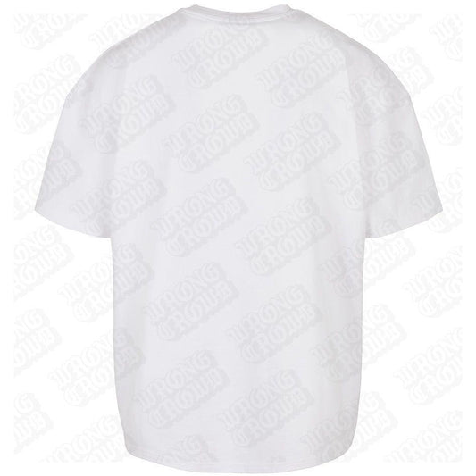 Cosmic Frog Tattoo | Oversized White T-Shirt - Wrong Crowd Artist merch
