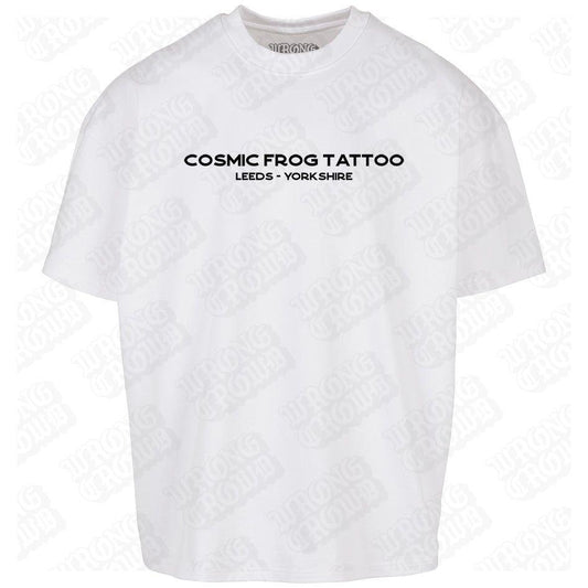 Cosmic Frog Tattoo | Oversized White T-Shirt - Wrong Crowd Artist merch