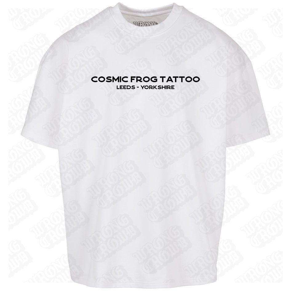 Cosmic Frog Tattoo | Oversized White T-Shirt - Wrong Crowd Artist merch