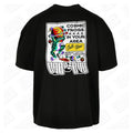 Cosmic Frogs In Your Area | Oversized Black T-Shirt - Wrong Crowd Artist merch