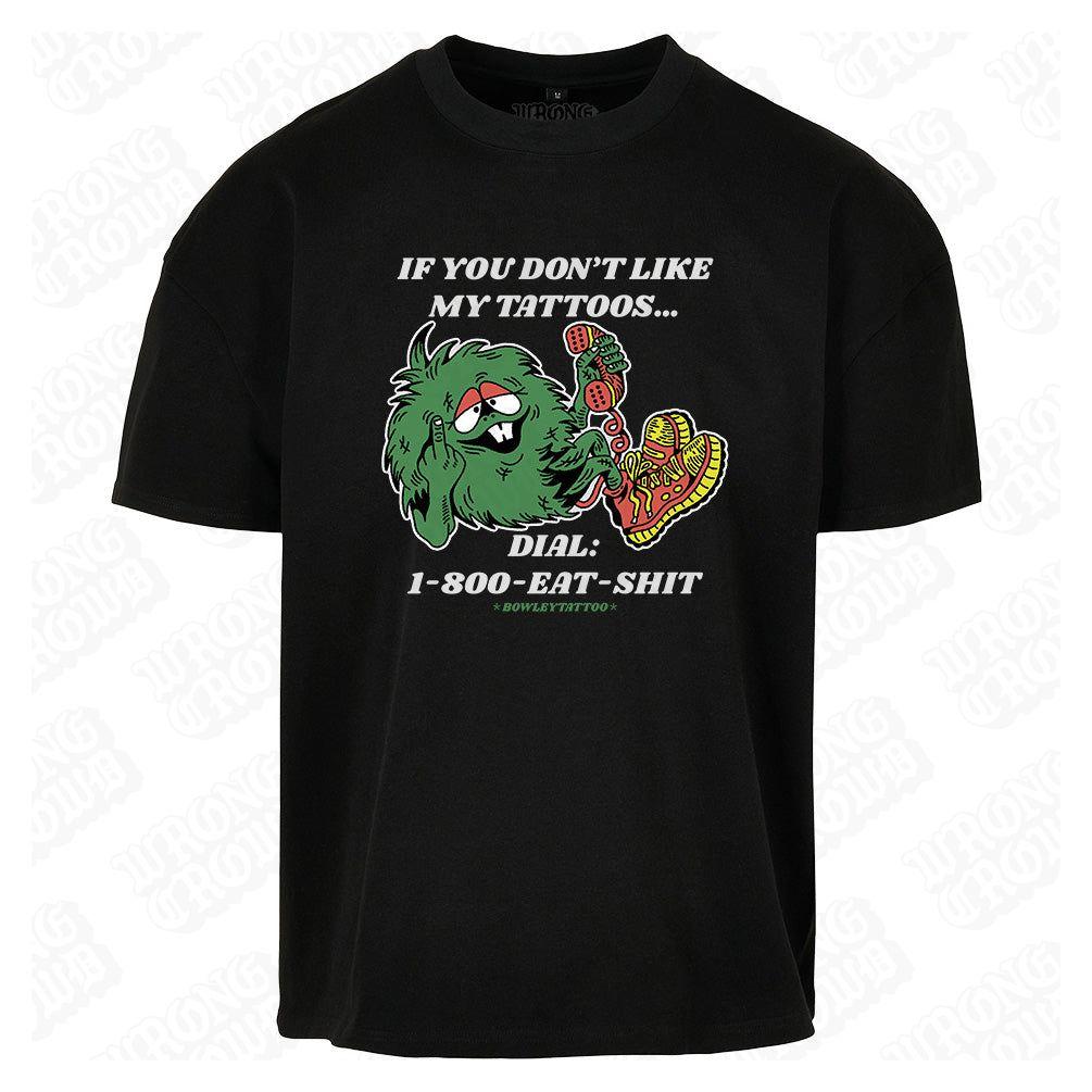 Dial 1800 | Oversized Black T-Shirt - Wrong Crowd Artist merch