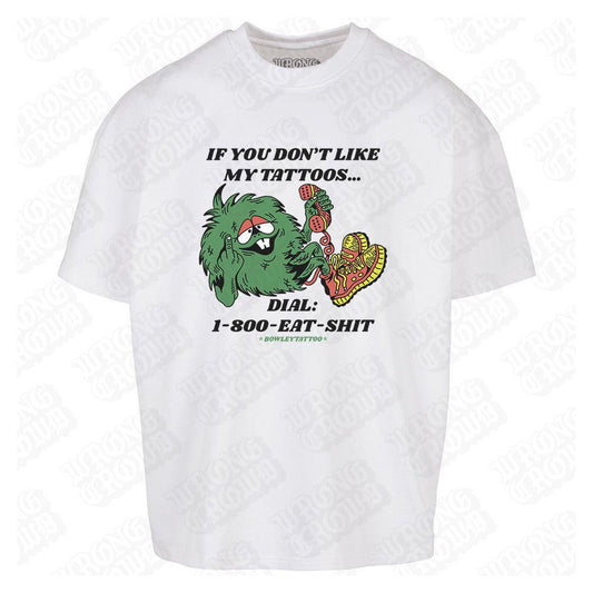 Dial 1800 | Oversized White T-Shirt - Wrong Crowd Artist merch
